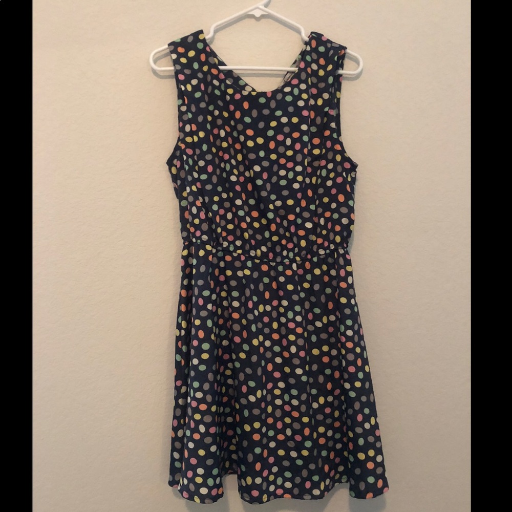 Navy polka dot dress